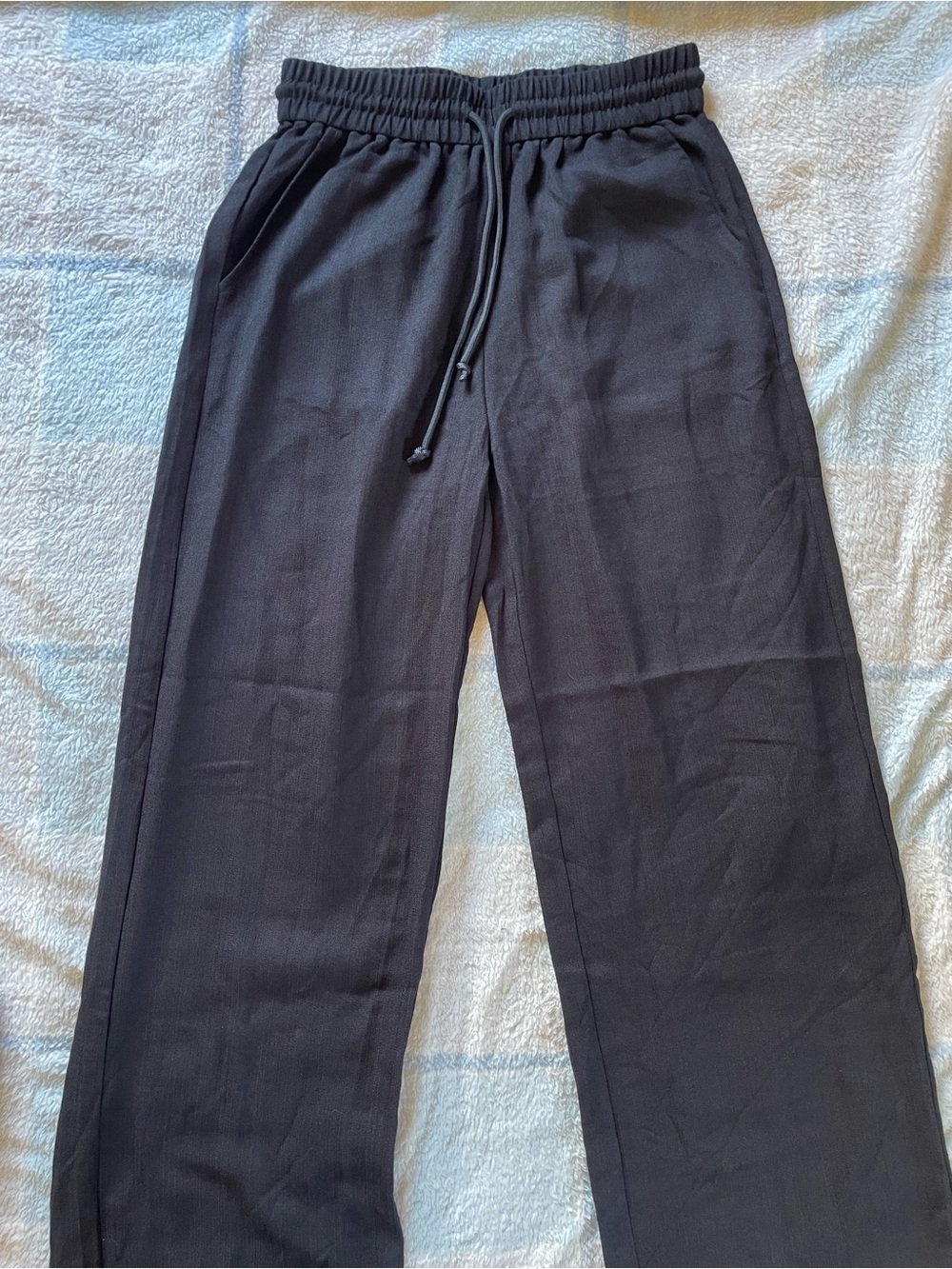 HALARA Black Wide-Leg Drawstring Sweatpants